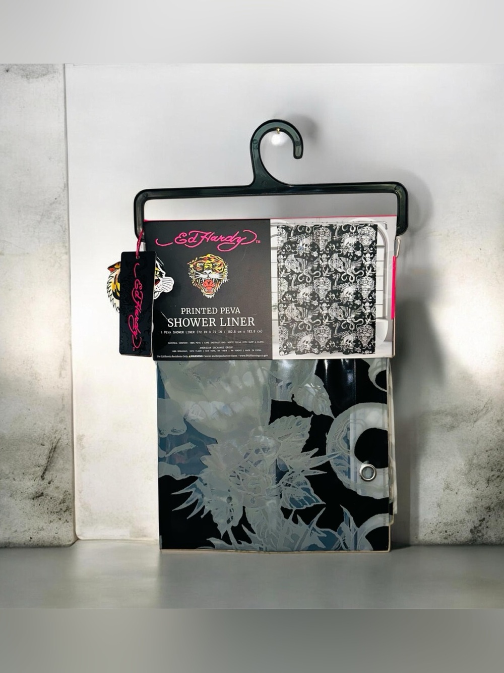 New Ed Hardy Printed Peva Shower Liner